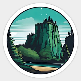 Retro Mountains Pictored Sticker